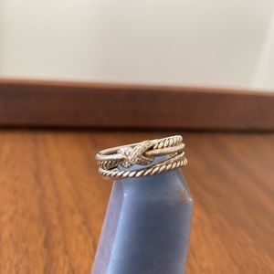 David Yurman X Crossover Ring with Diamonds